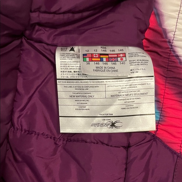 Spyder ski/board Jacket- girls. With hood. - Picture 11 of 11